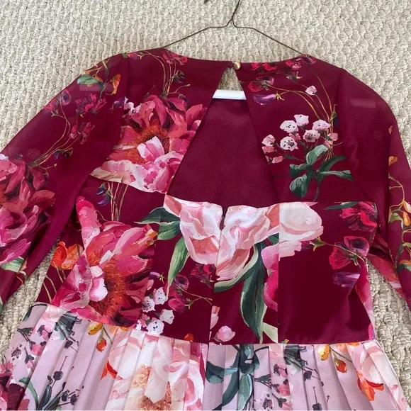Ted Baker Pleated Midi Dress in Serenity Floral Print Size 1 (2) - Picture 7 of 9